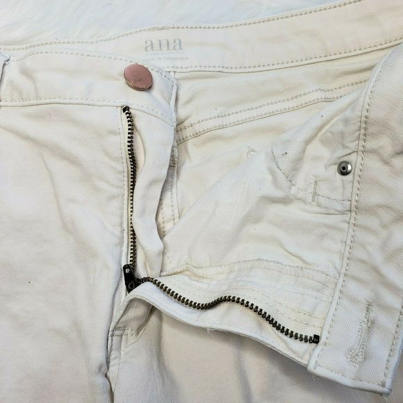 A.N.A. White/Cream Stretch Skinny Ankle Jeans 16 - Picture 5 of 8